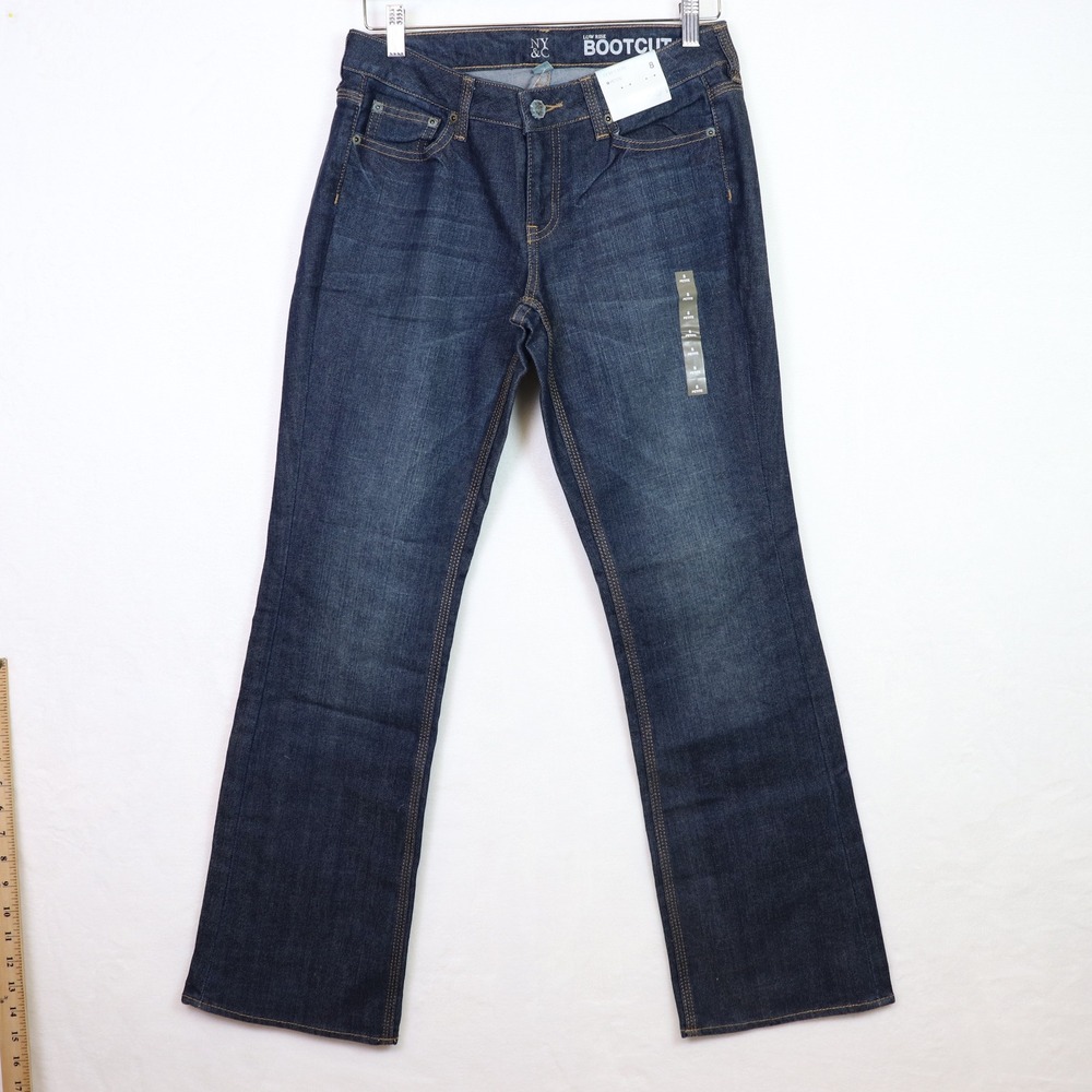 NY&C Dark Wash Low Rise Curvy Bootcut Jeans‎ 8 Petite